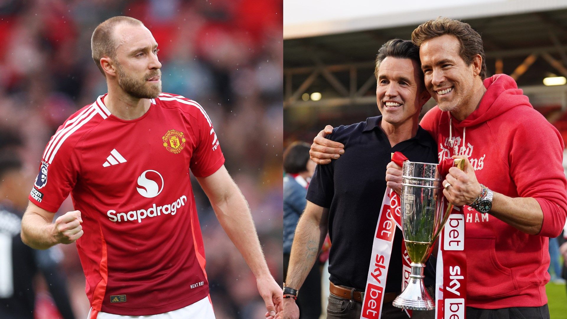 Christian Eriksen Ryan Reynolds Rob McElhenney Wrexham