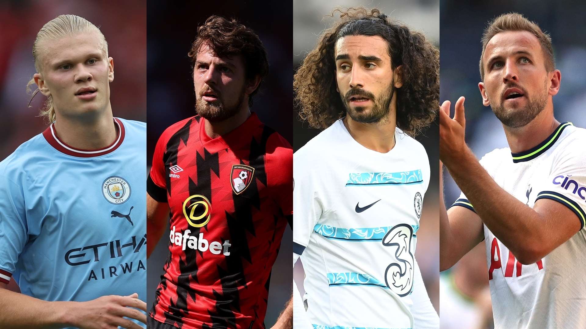 Erling Haaland&Ben Pearson&Marc Cucurella&Harry Kane