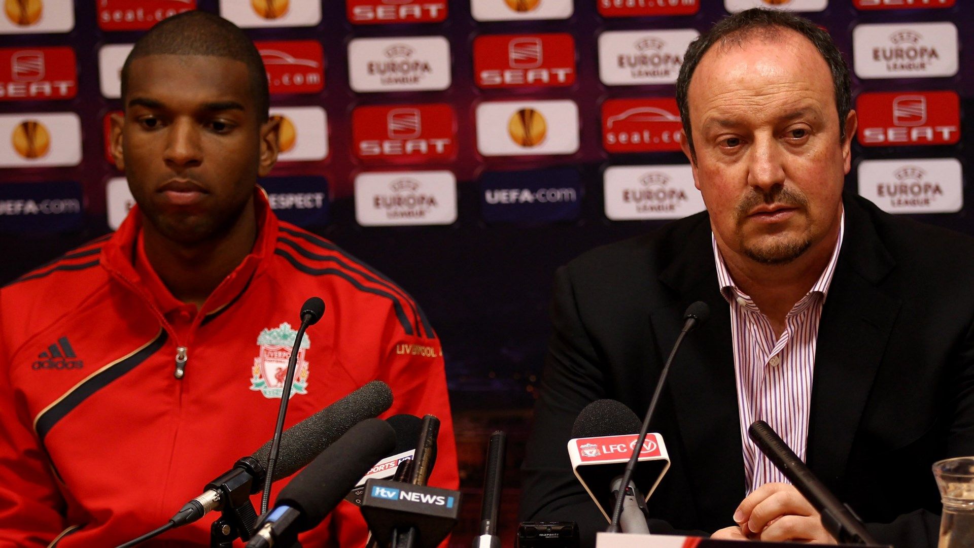 Ryan Babel and Rafa Benitez at Liverpool
