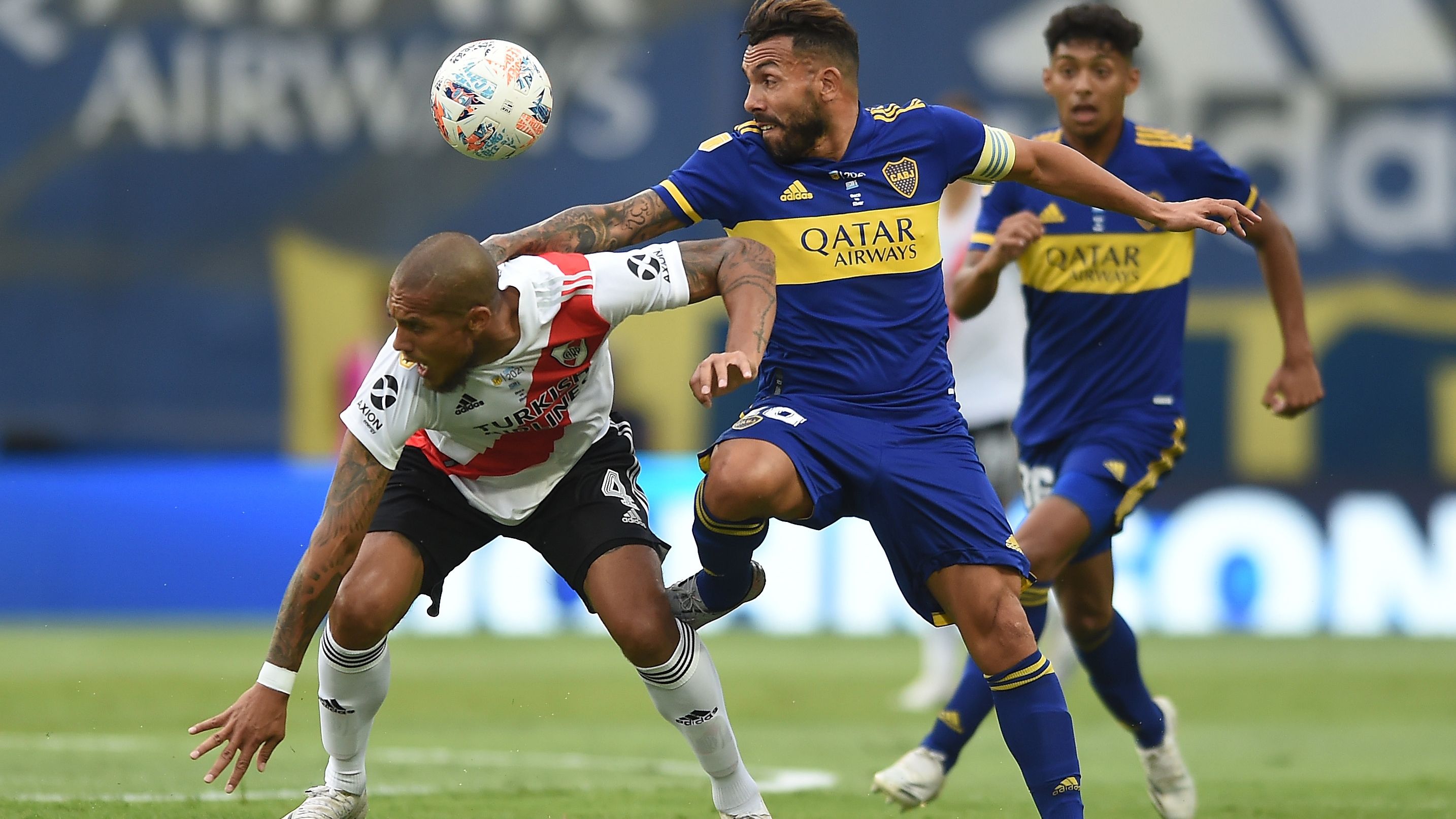 Jonatan Maidana Carlos Tevez Boca River Copa Liga Profesional 14032021