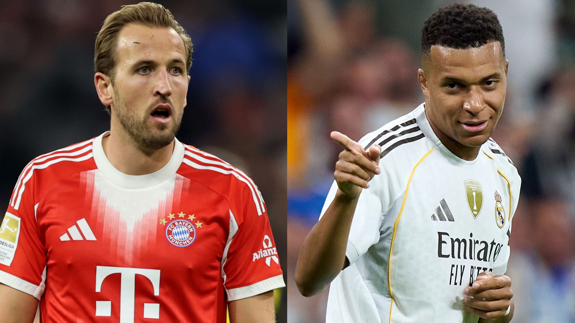 Harry Kane Kylian Mbappe Bayern Munich Real Madrid 2025-26