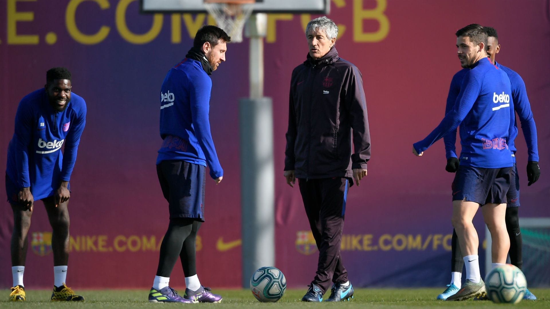 Quique Setién y Messi 18012020