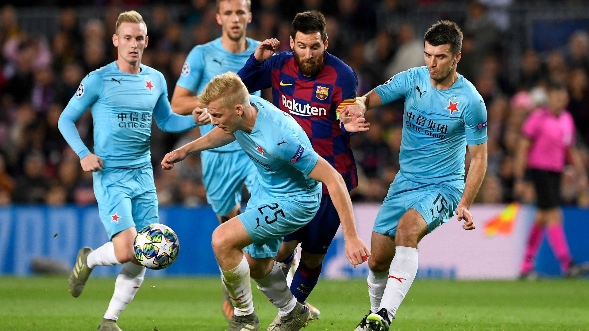 Messi Barcelona Slavia Praga Champions League