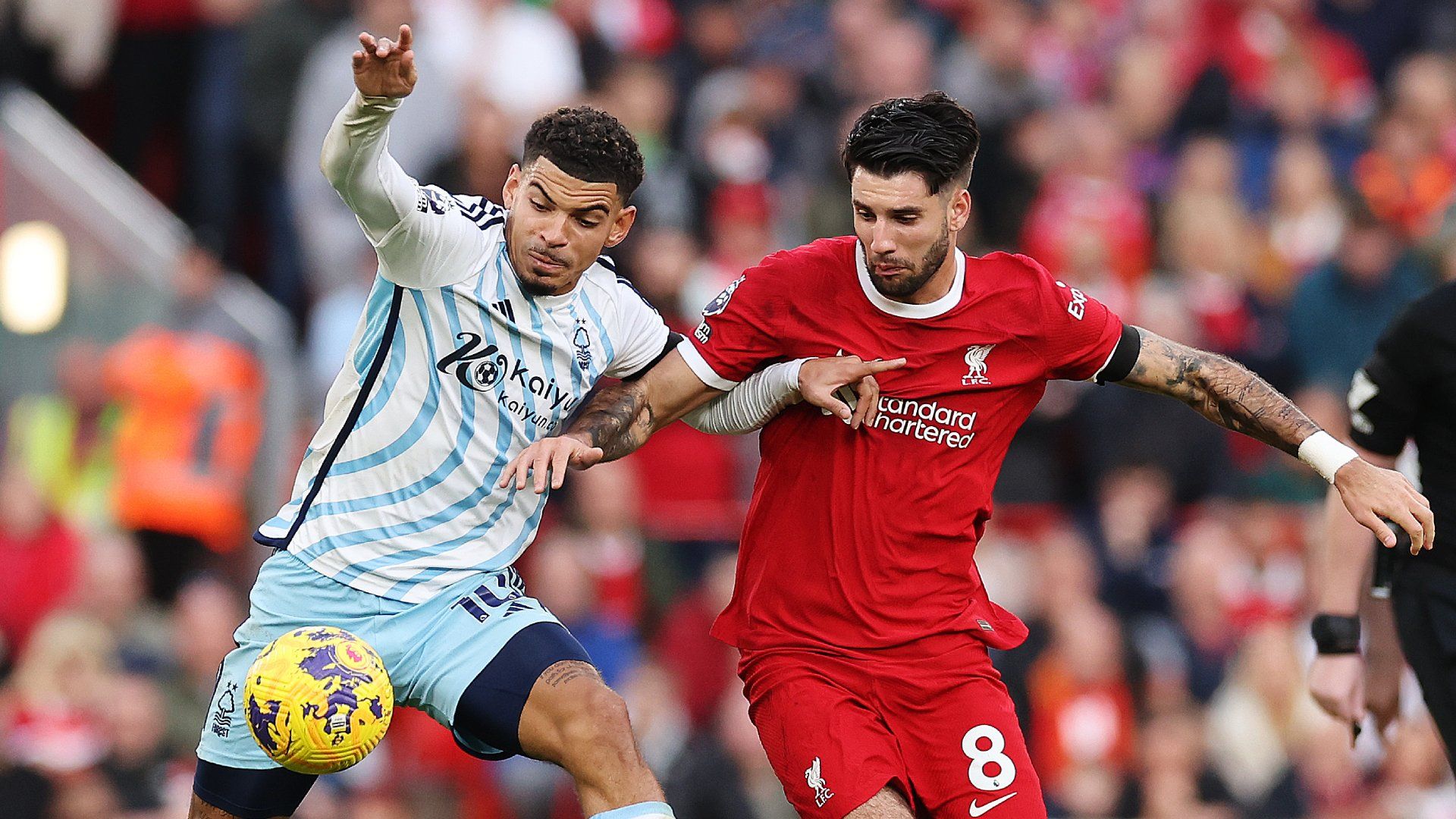 Morgan Gibbs-White Dominik Szoboszlai Liverpool Nottingham Forest 2023-24