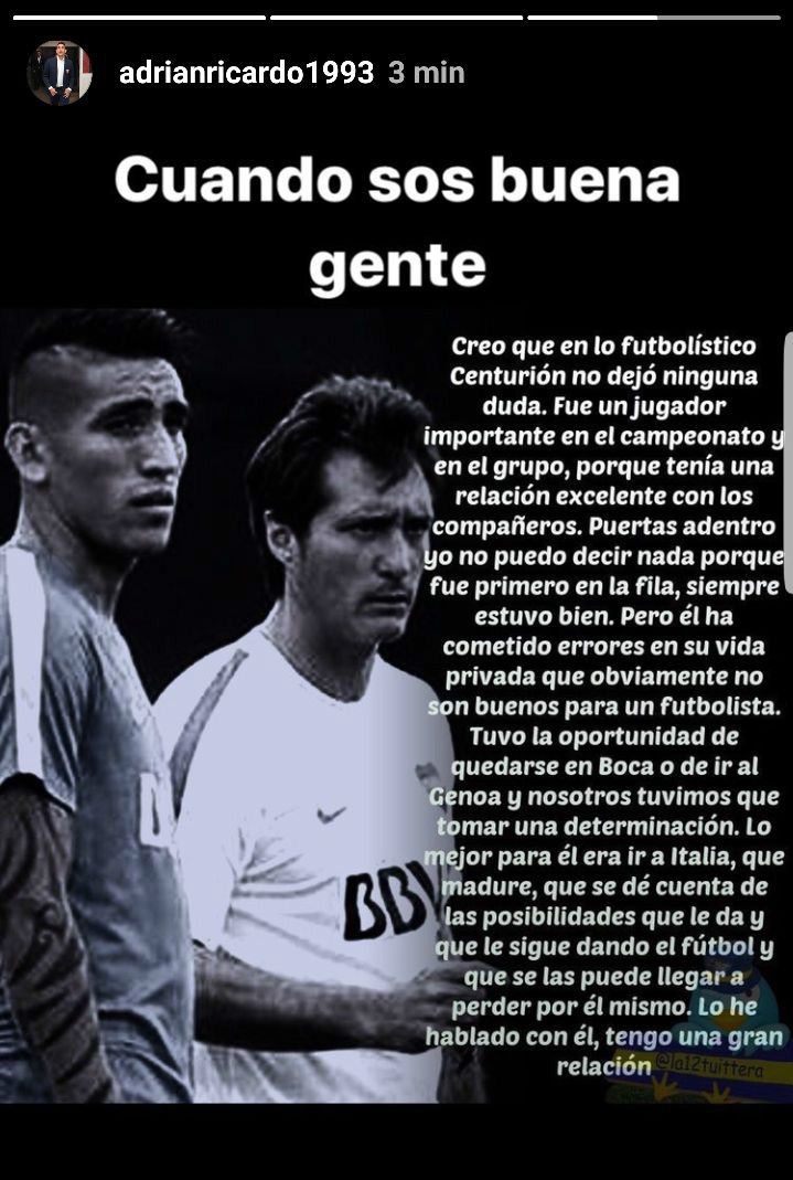 Ricardo Centurion Instagram Barros Schelotto
