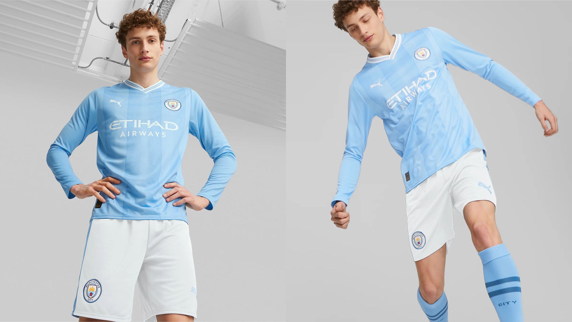 Man City 2023-24 Men's Long-Sleeve Jersey