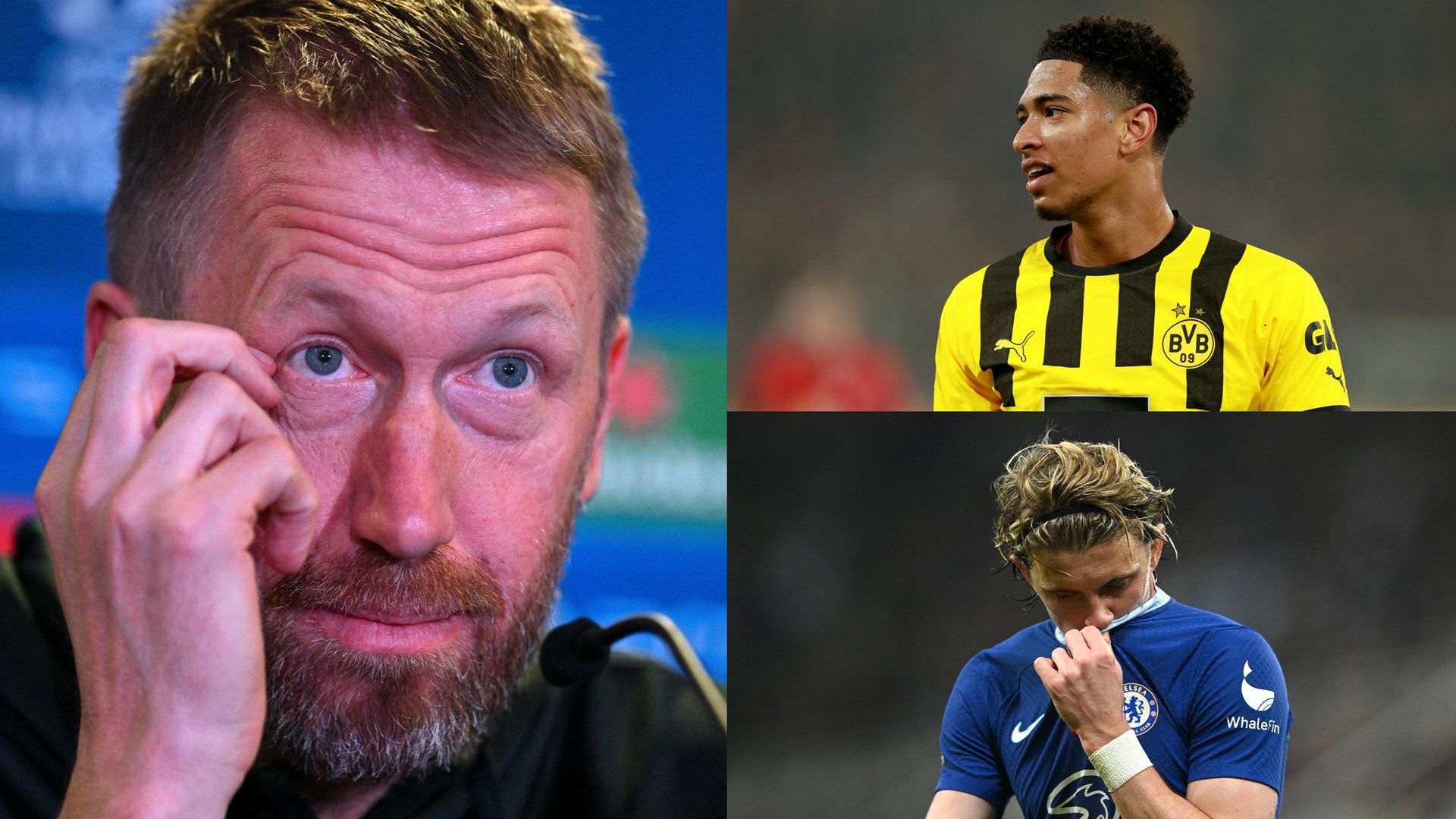 Graham Potter Jude Bellingham Conor Gallagher Chelsea 2022-23 GFX