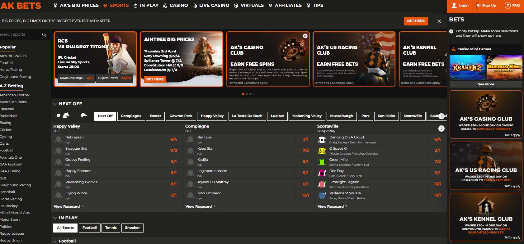 AK Bets Homepage