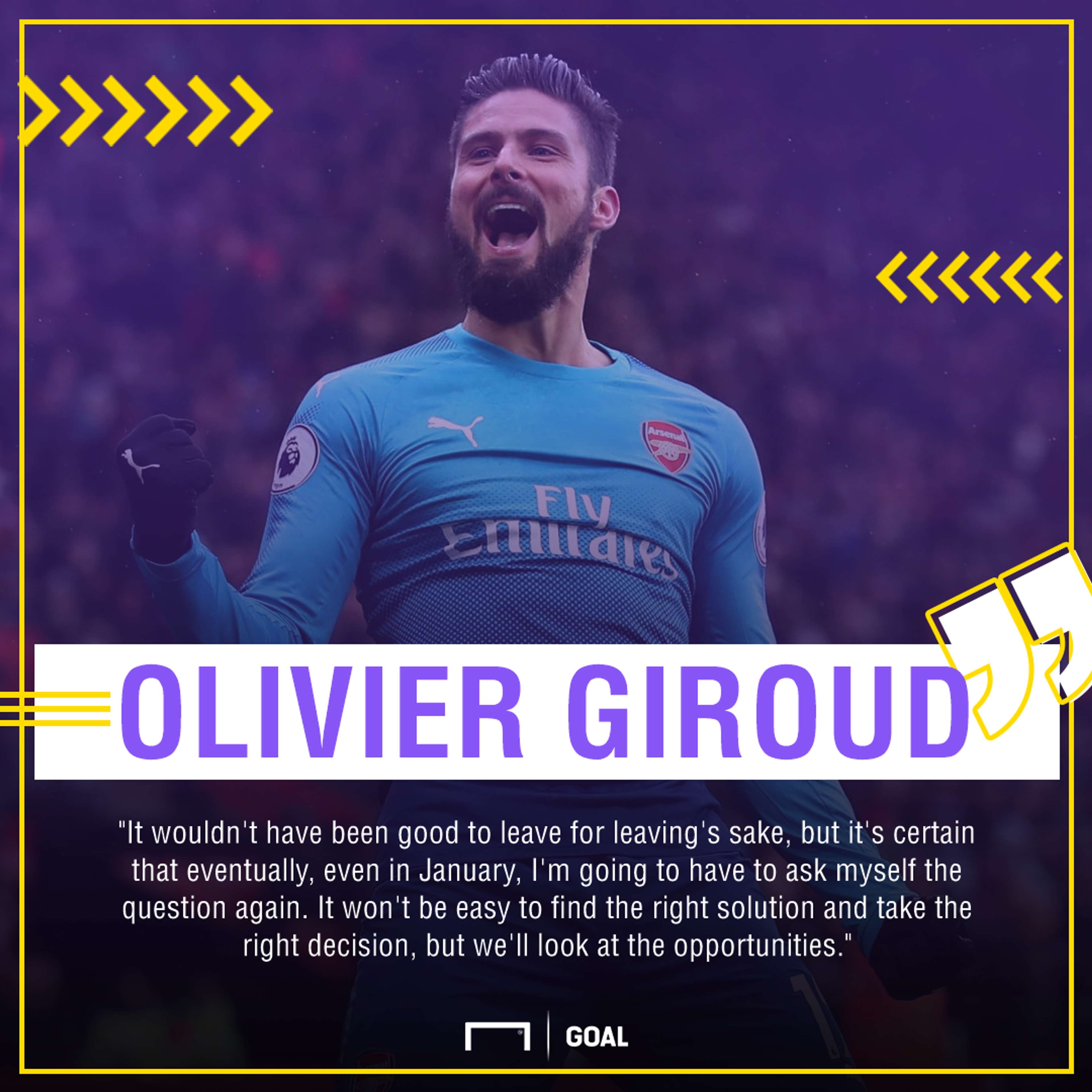 Olivier Giroud Arsenal exit January