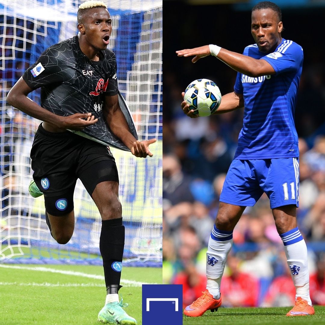 Victor Osimhen Didier Drogba Napoli Chelsea GFX