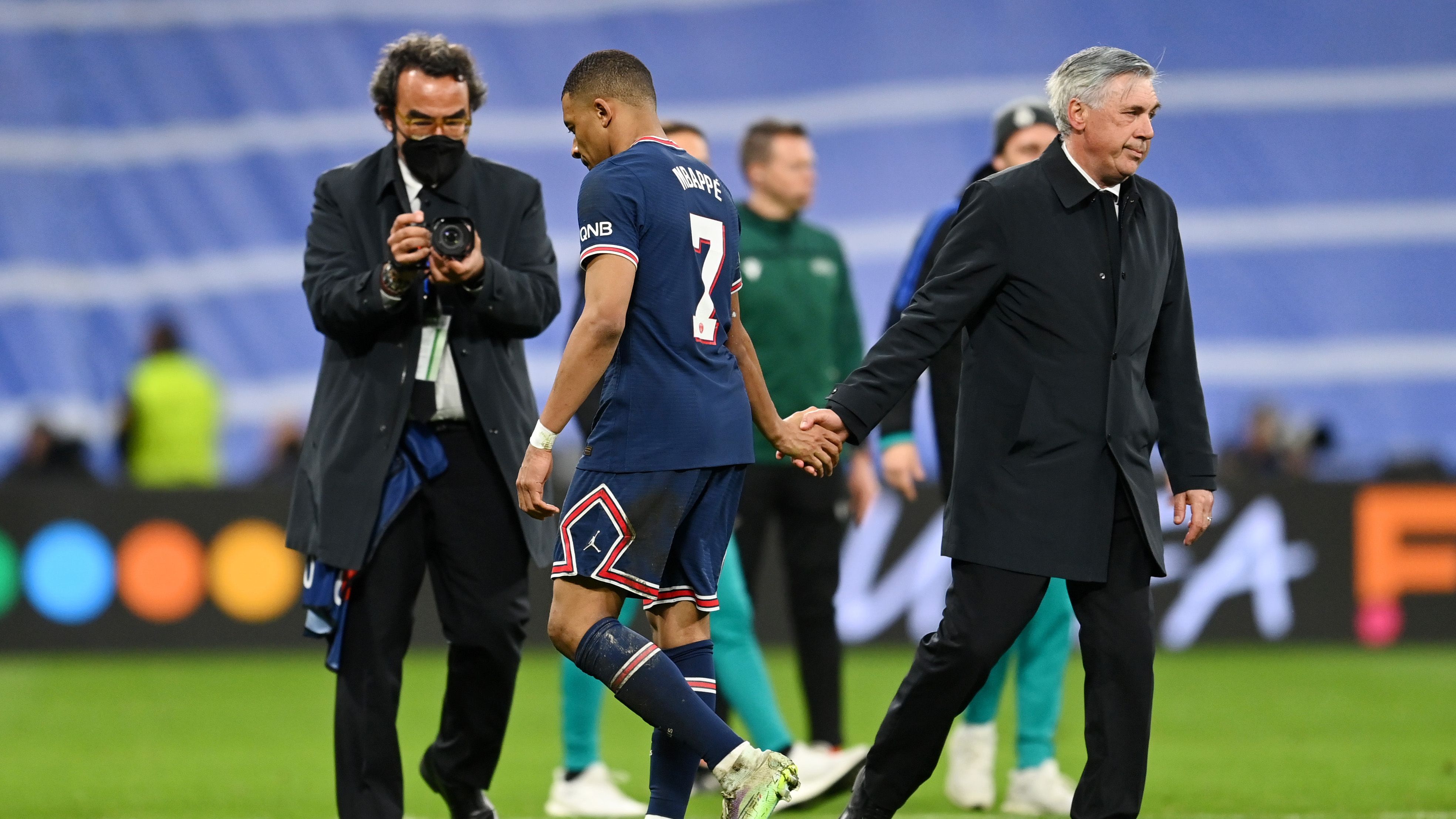 Kylian Mbappe Carlo Ancelotti PSG Real Madrid 2021-22