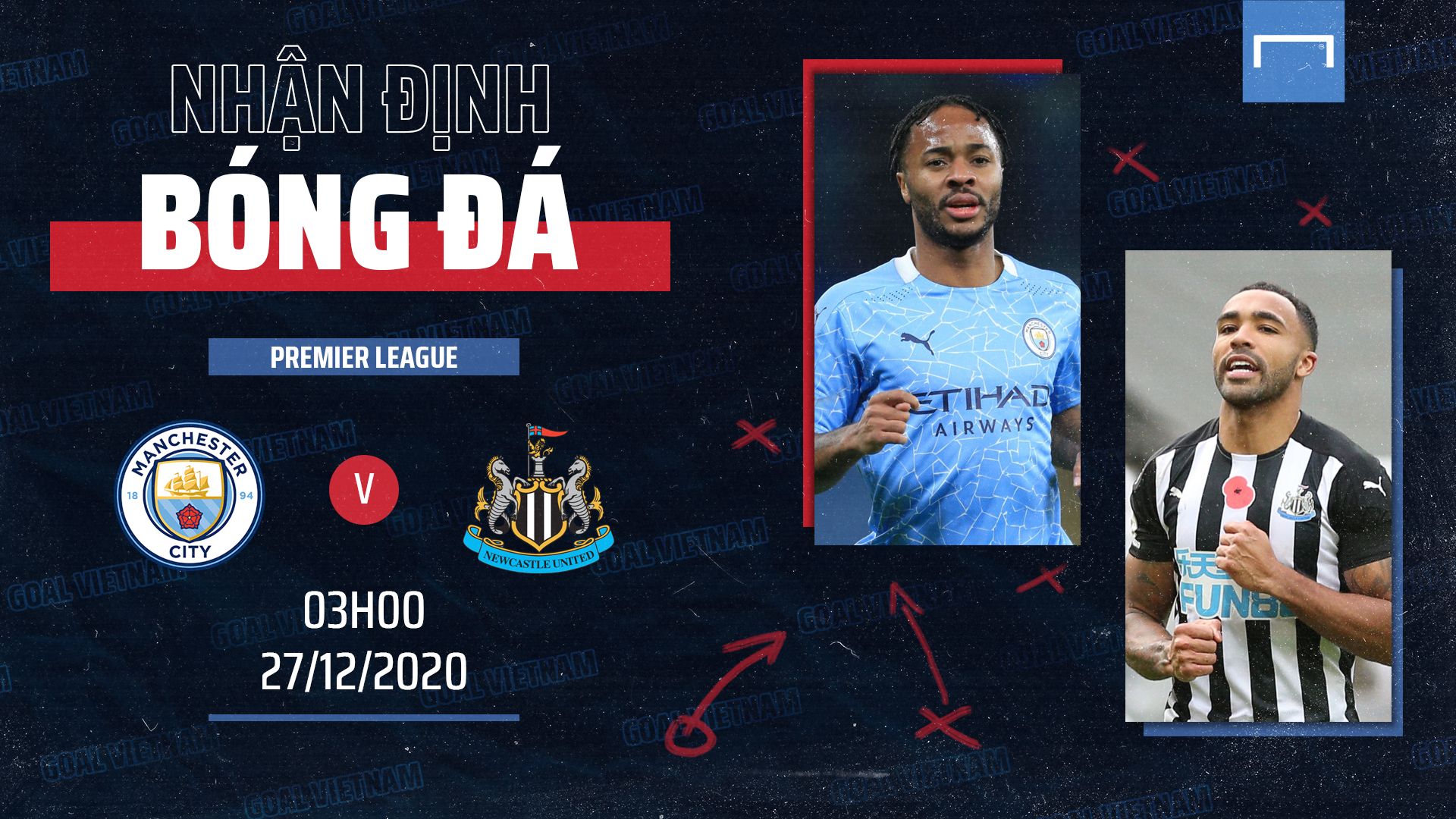 Manchester City vs Newcastle United Premier League 2020/21 GFX