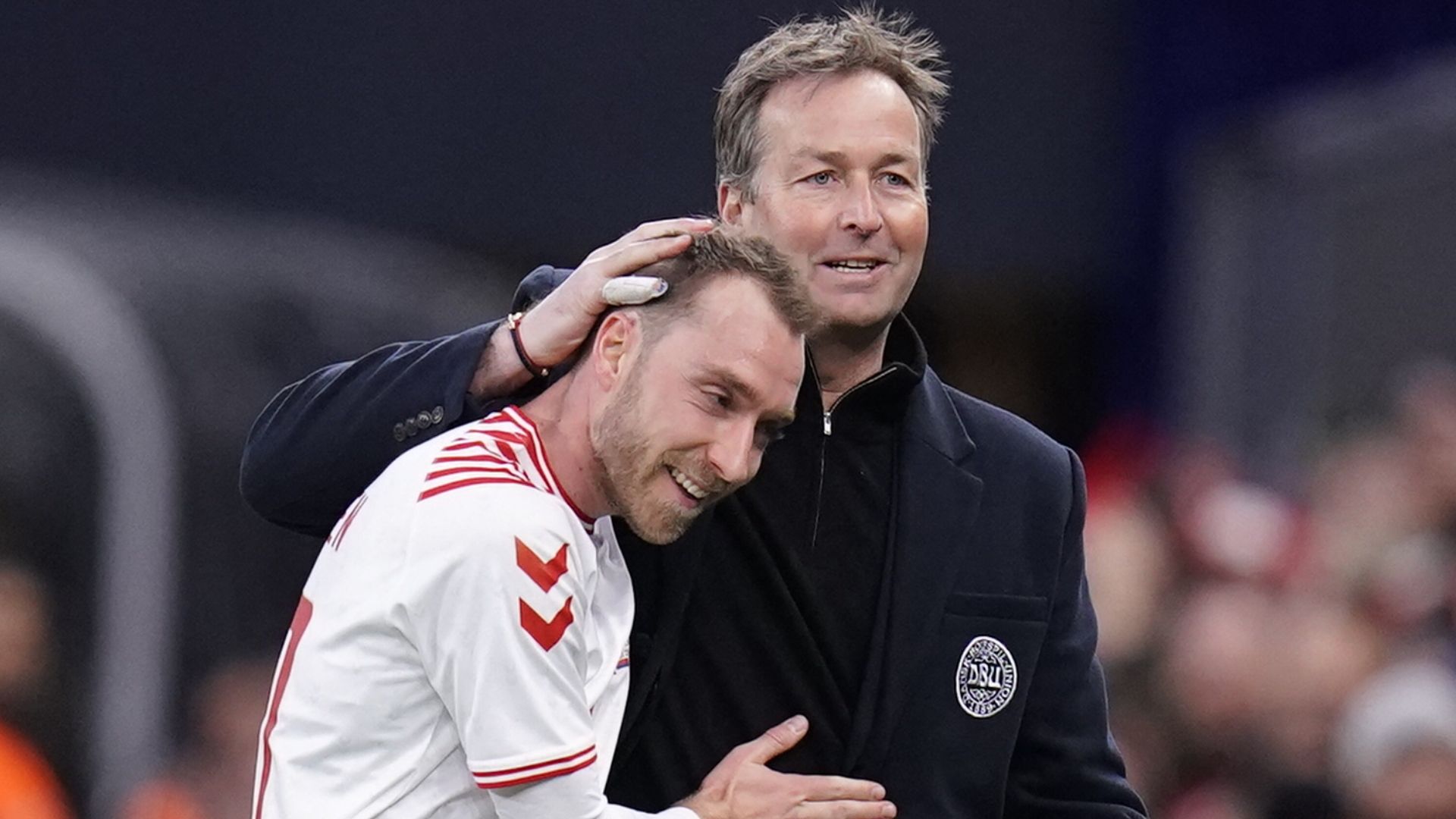 Christian Eriksen, Kasper Hjulmand, Denmark vs Serbia 2022