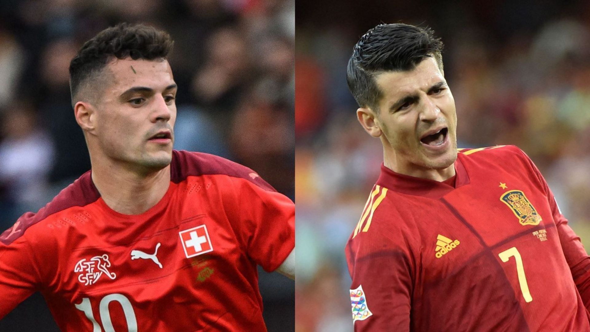 Granit Xhaka Switzerland Alvaro Morata Spain