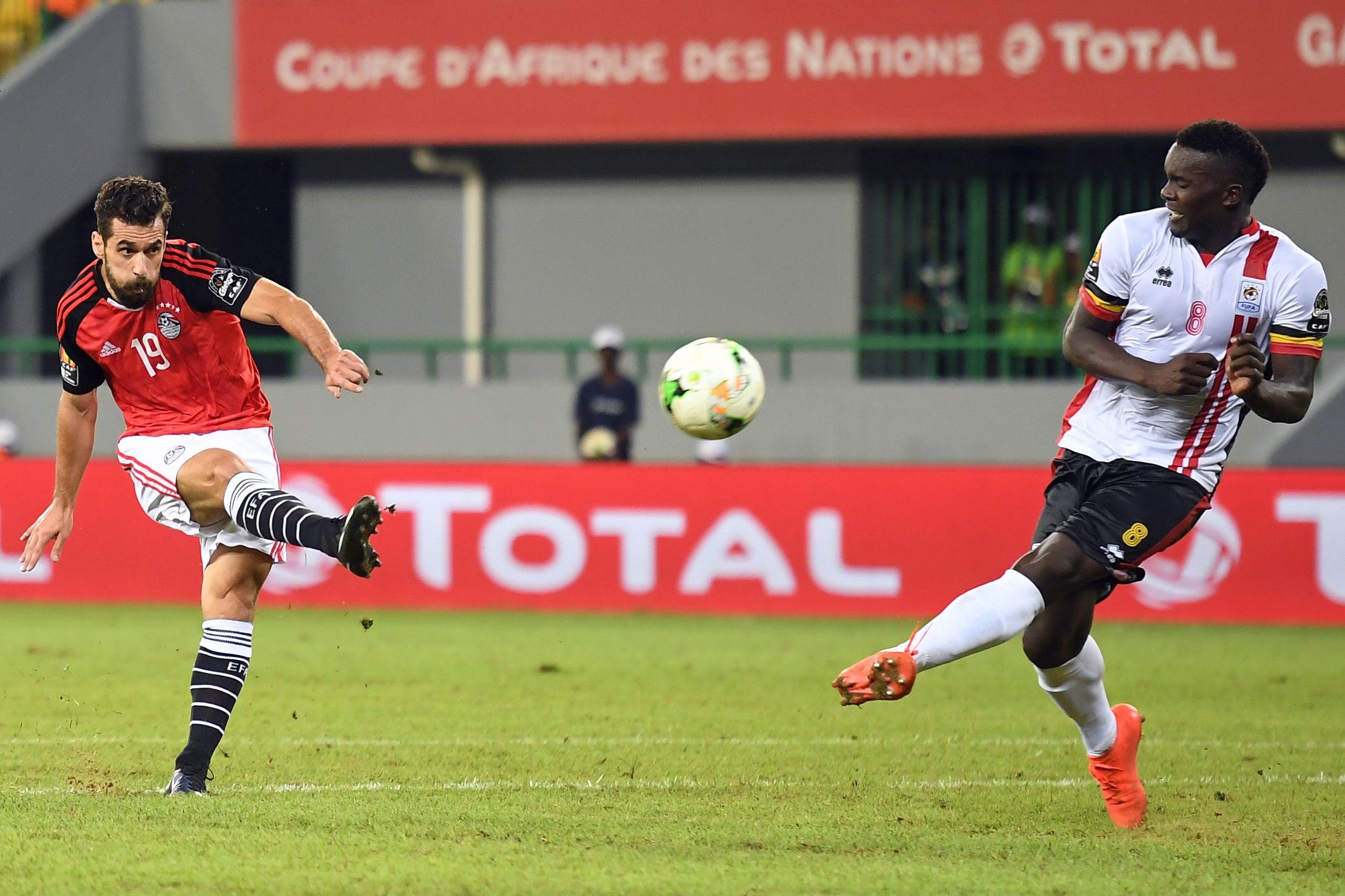 Egypt's Abdallah Said and Khalid Aucho of Uganda Afcon 2017