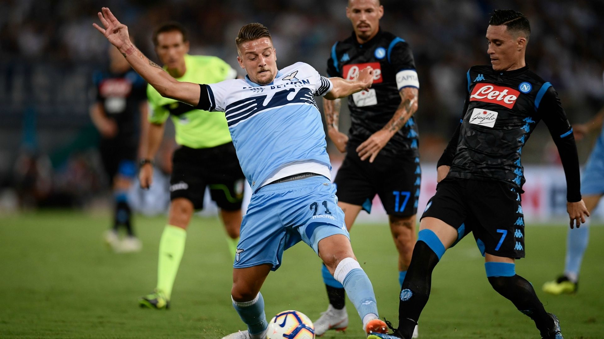 Sergej Milinkovic-Savic Jose Maria Callejon Lazio Napoli Serie A 08182018