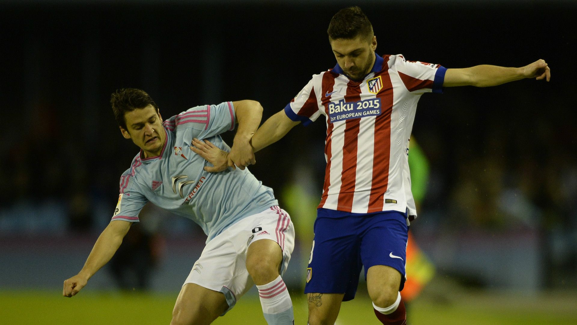 Nemanja Radoja Guilherme Siqueira Celta Atletico de Madrid Liga BBVA 02152015
