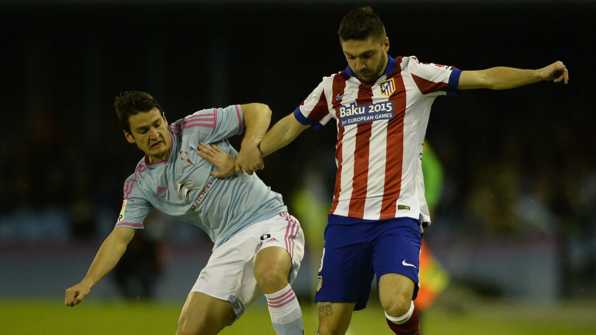 Nemanja Radoja Guilherme Siqueira Celta Atletico de Madrid Liga BBVA 02152015