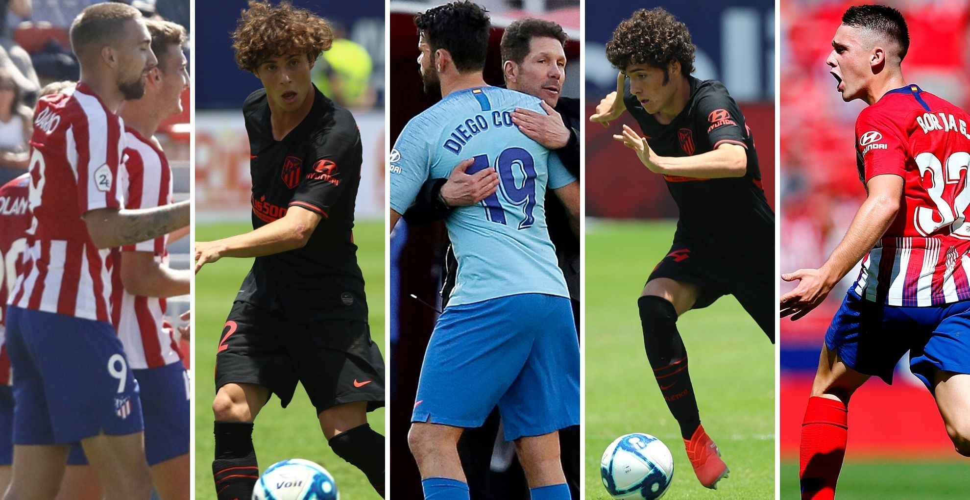 Darío Poveda, Rodrigo Riquelme, Diego Costa y Diego Simeone, Sergio Camello y Borja Garcés, Atlético de Madrid