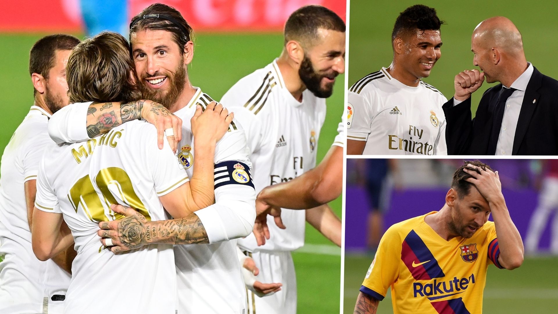 Sergio Ramos Casemiro Luka Modric Lionel Messi Zinedine Zidane Real Madrid Barcelona La Liga 2019-20 GFX