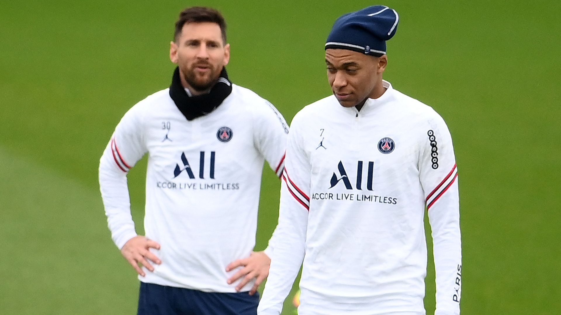 PSG Entraînement Messi Mbappé