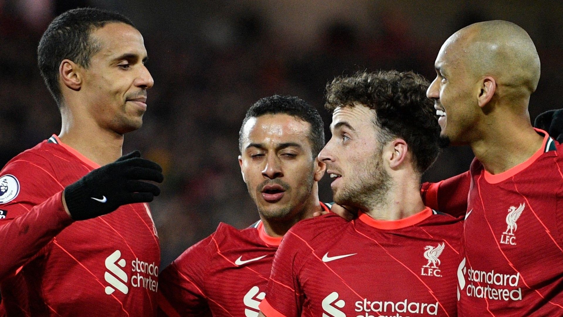 Diogo Jota Fabinho Joel Matip Liverpool 2021-22