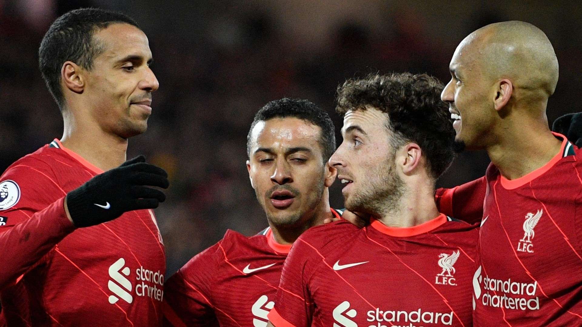 Diogo Jota Fabinho Joel Matip Liverpool 2021-22