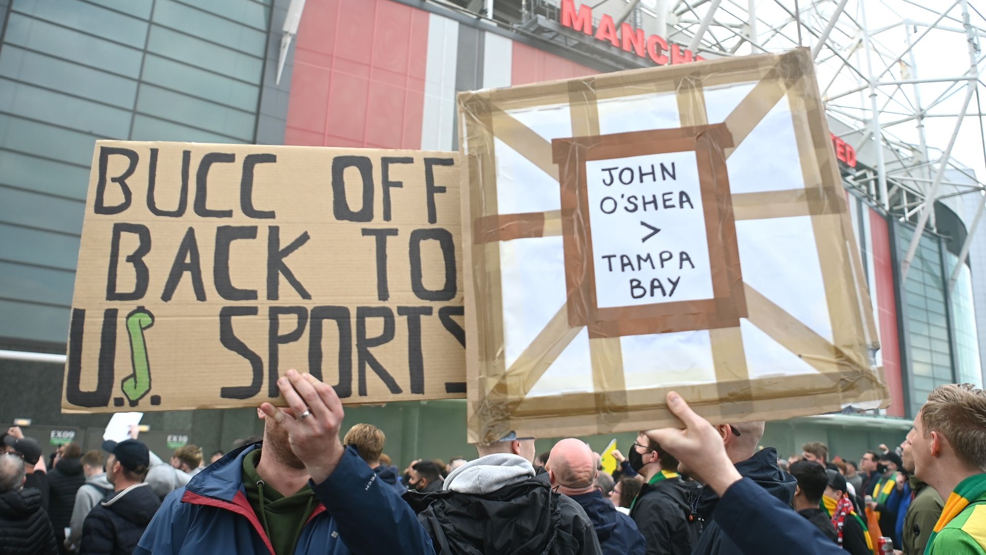 Old Trafford, Manchester United fans, Glazer protests