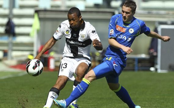 Fabiano Santacroce and Piotr Zielinski - Parma-Udinese