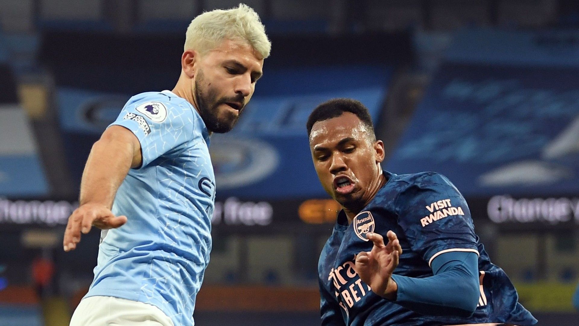 Sergio Aguero Gabriel Magalhaes Manchester City Arsenal 2020-21