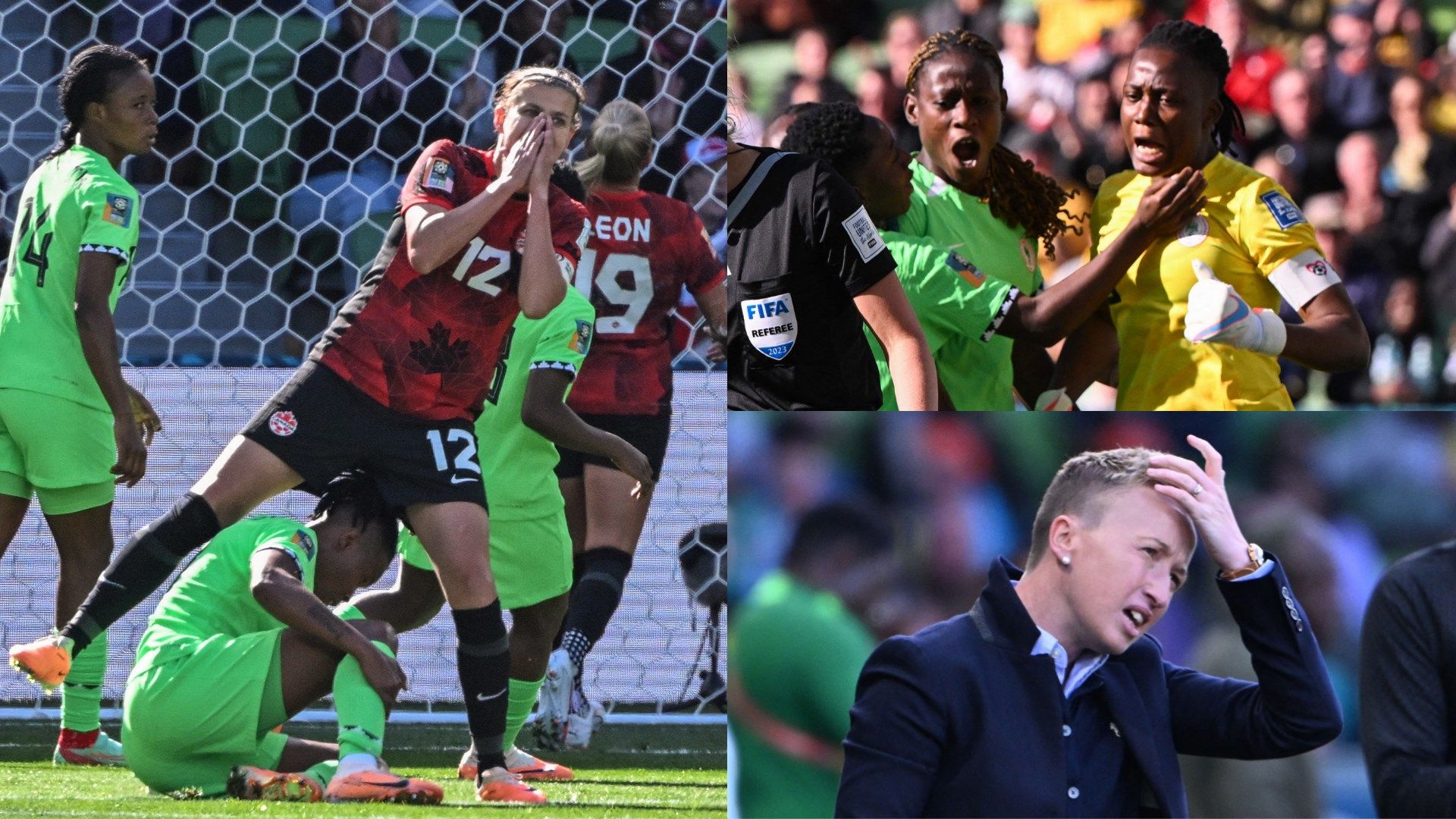 Christine Sinclair Chiamaka Nnadozie Bev Priestman Canada Nigeria Women composite