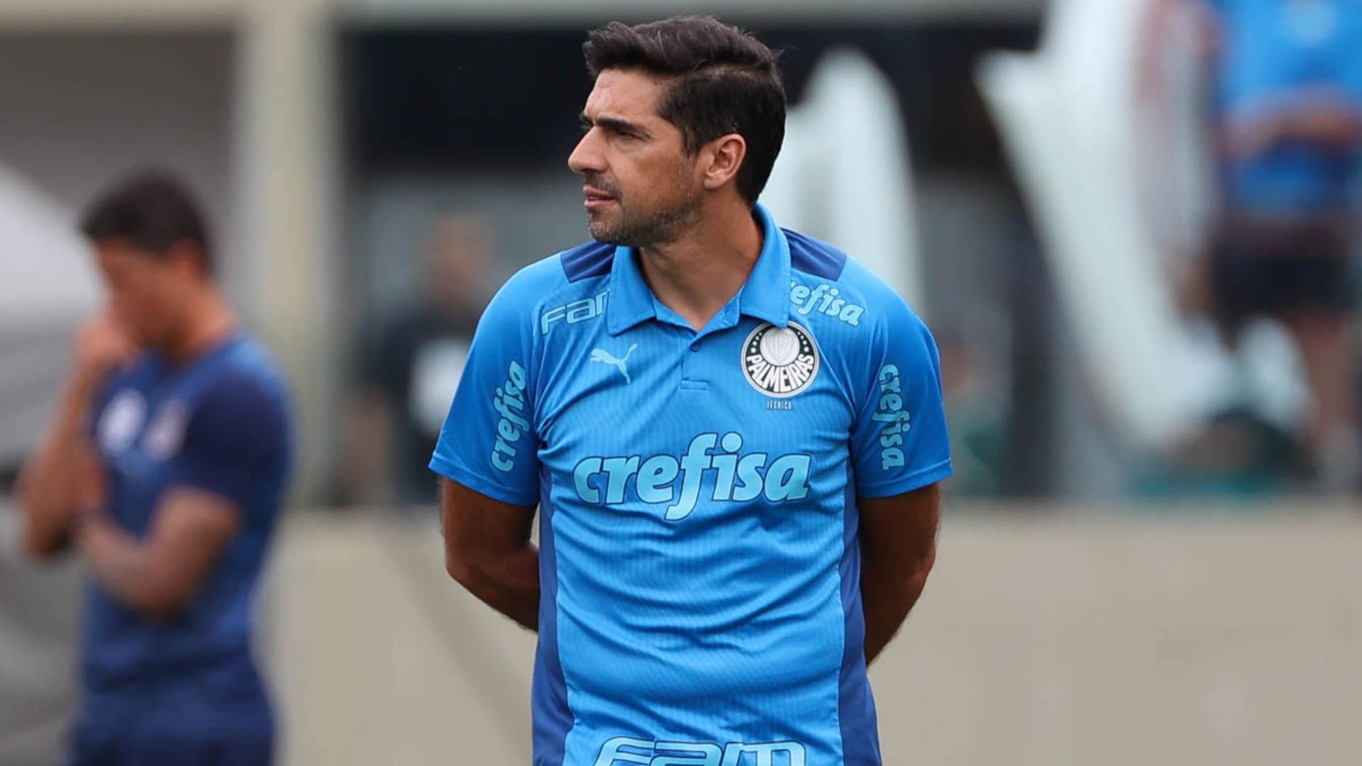 Abel Ferreira na partida Água Santa x Palmeiras, pela final do Paulistão 2023