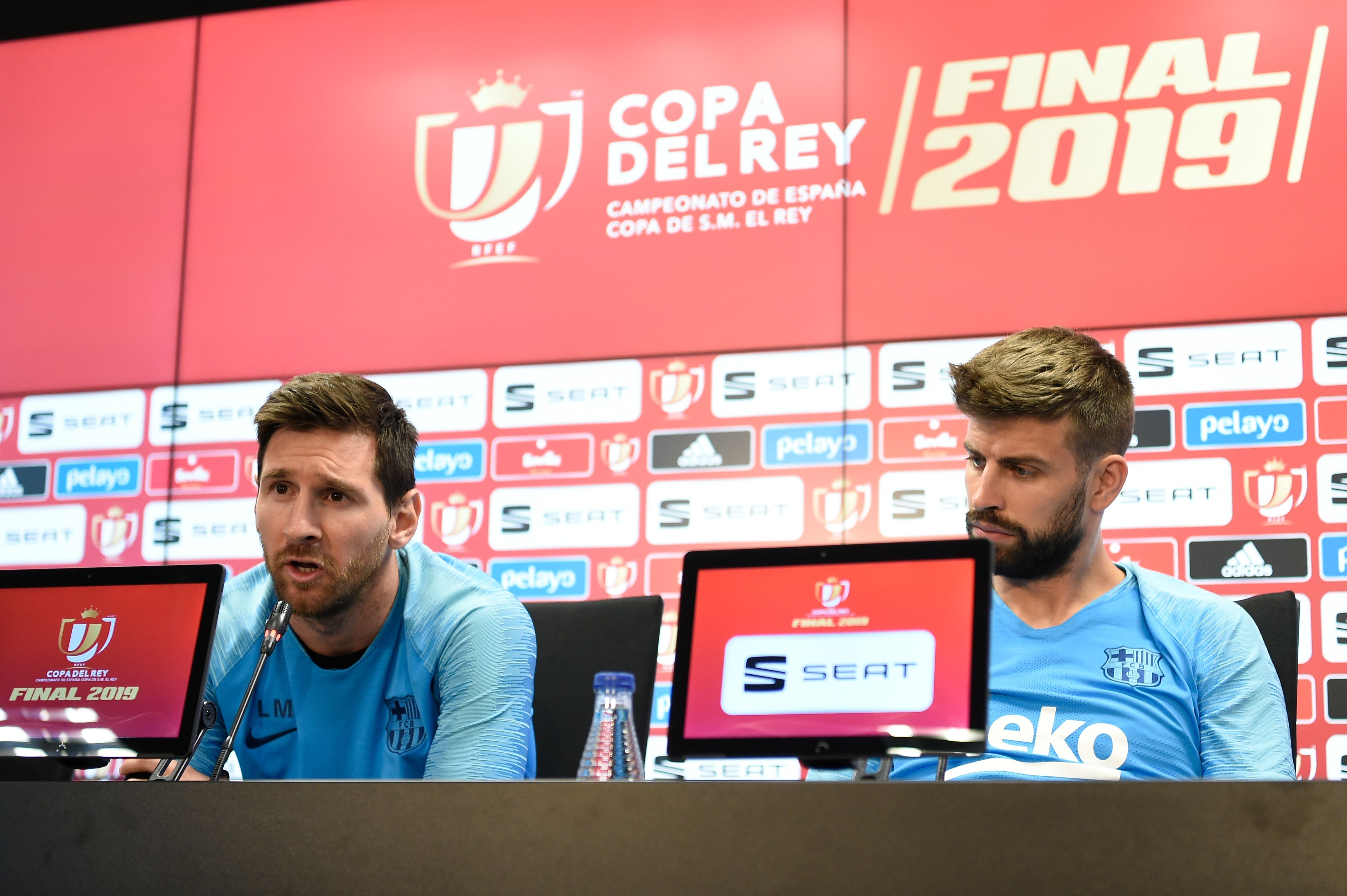 Messi Piqué rueda prensa Barcelona