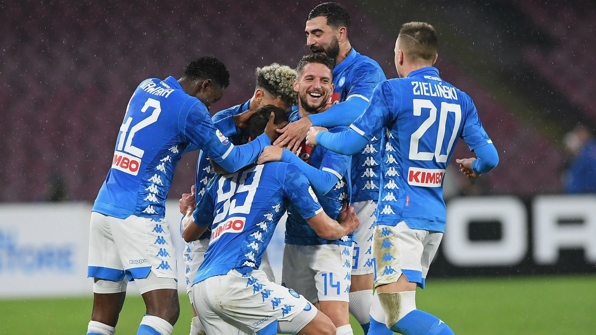 Napoli celebrating Napoli Lazio Serie A