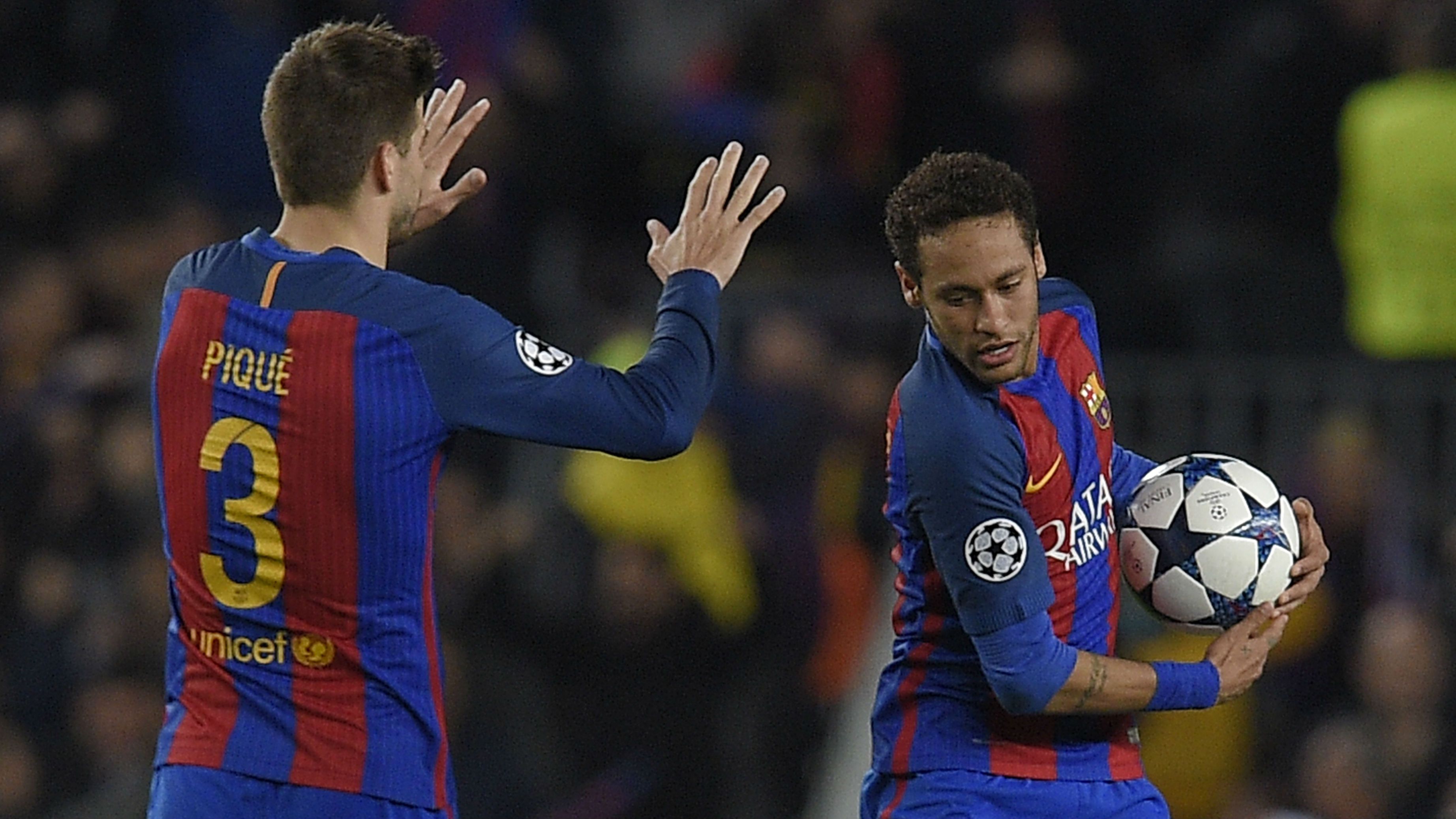 Neymar Gerard Pique Barcelona Champions League