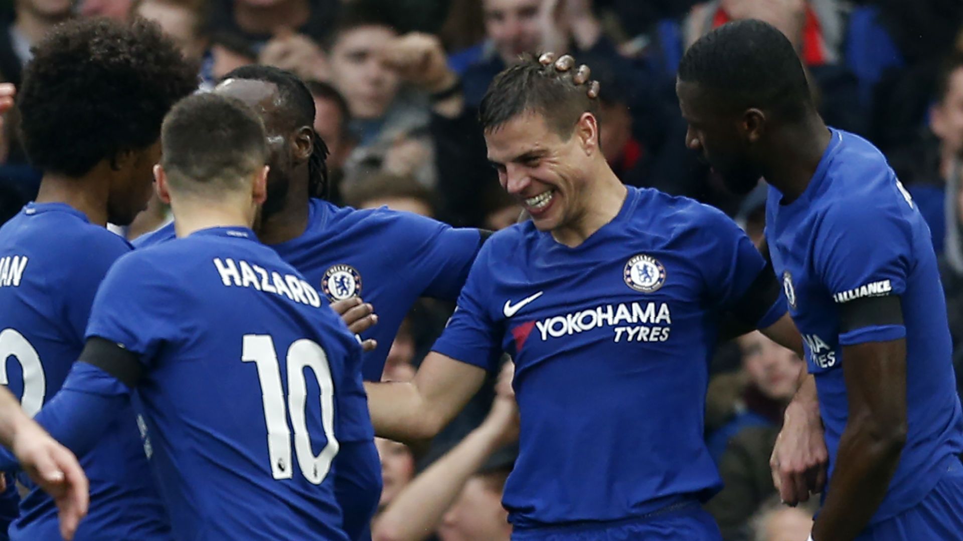 Chelsea celebrate West Ham