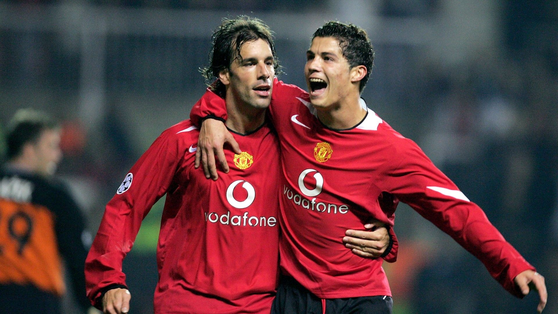 Ruud van Nistelrooy Cristiano Ronaldo Manchester United celebrate