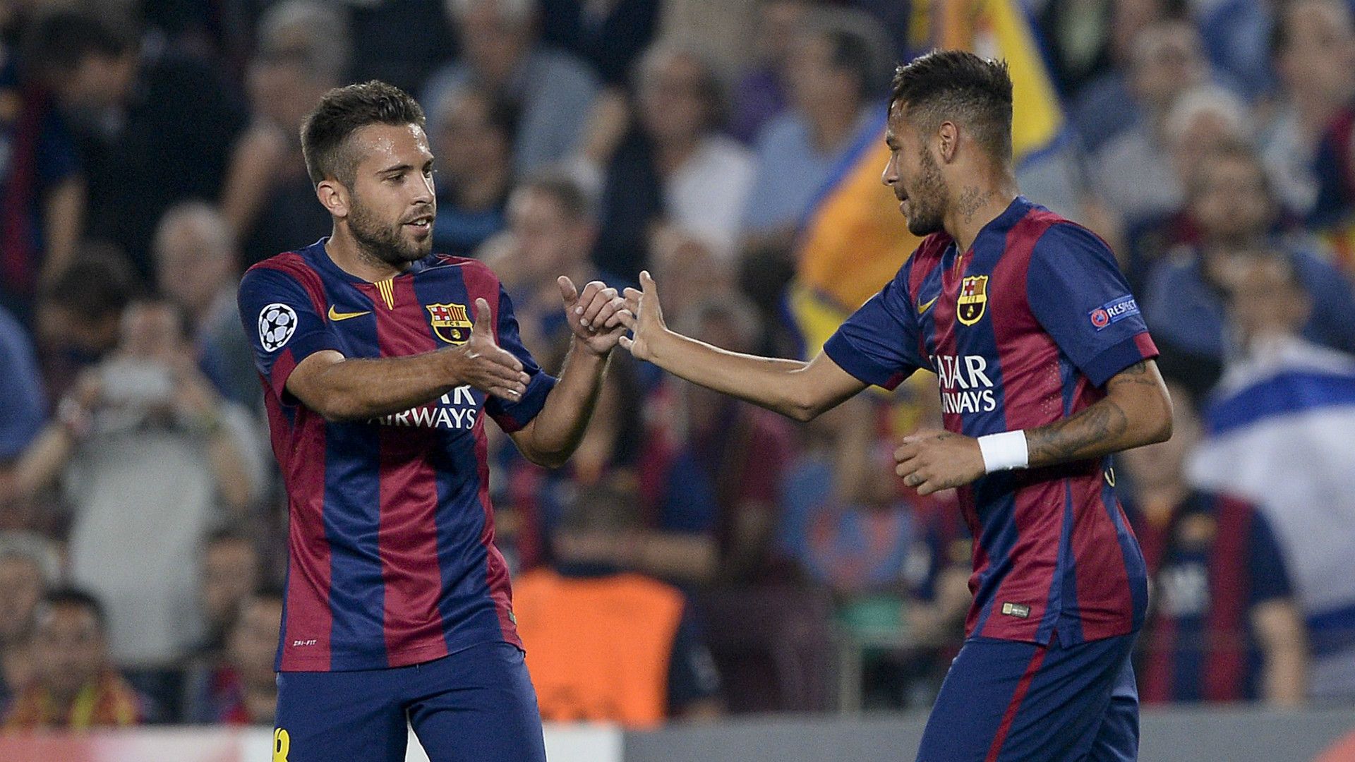 Jordi Alba Neymar Barcelona Ajax UEFA Champions League 10212014