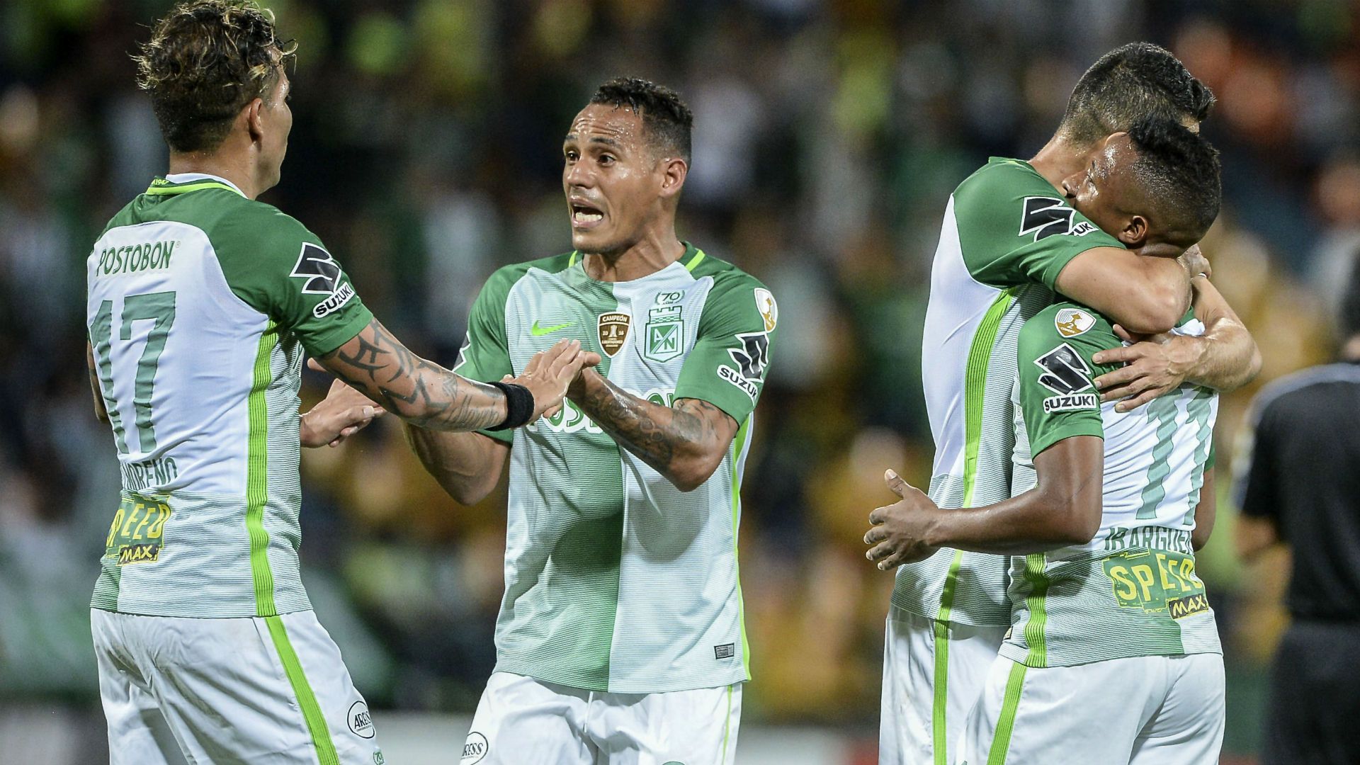 Atlético Nacional celebra gol 2017