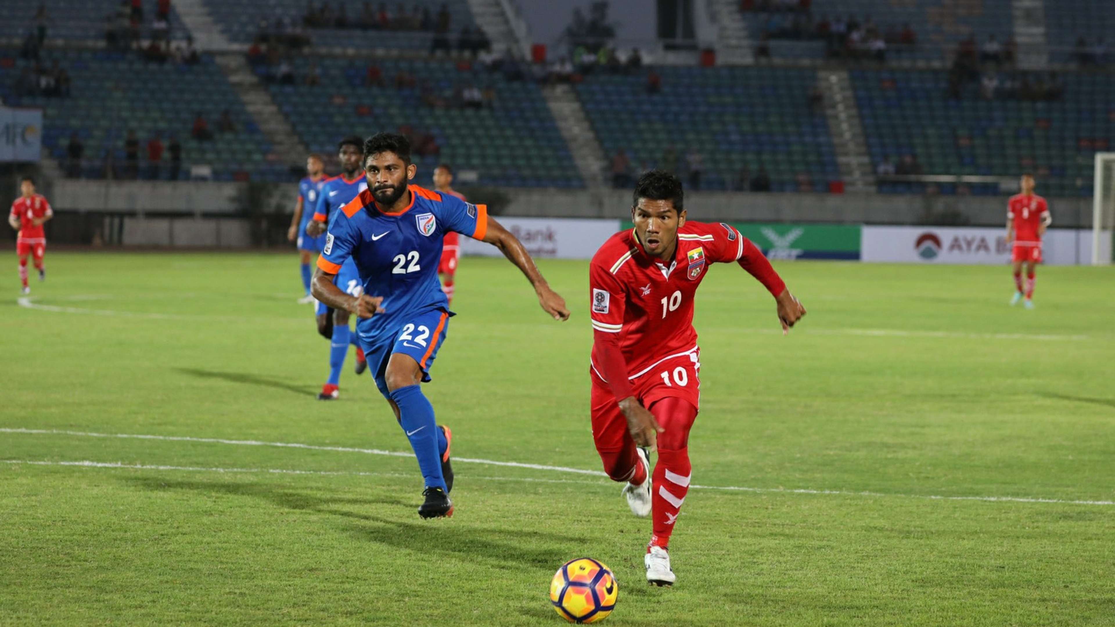 Kyaw Koko Anas Edathodika Myanmar India Asian Cup Qualification 2017