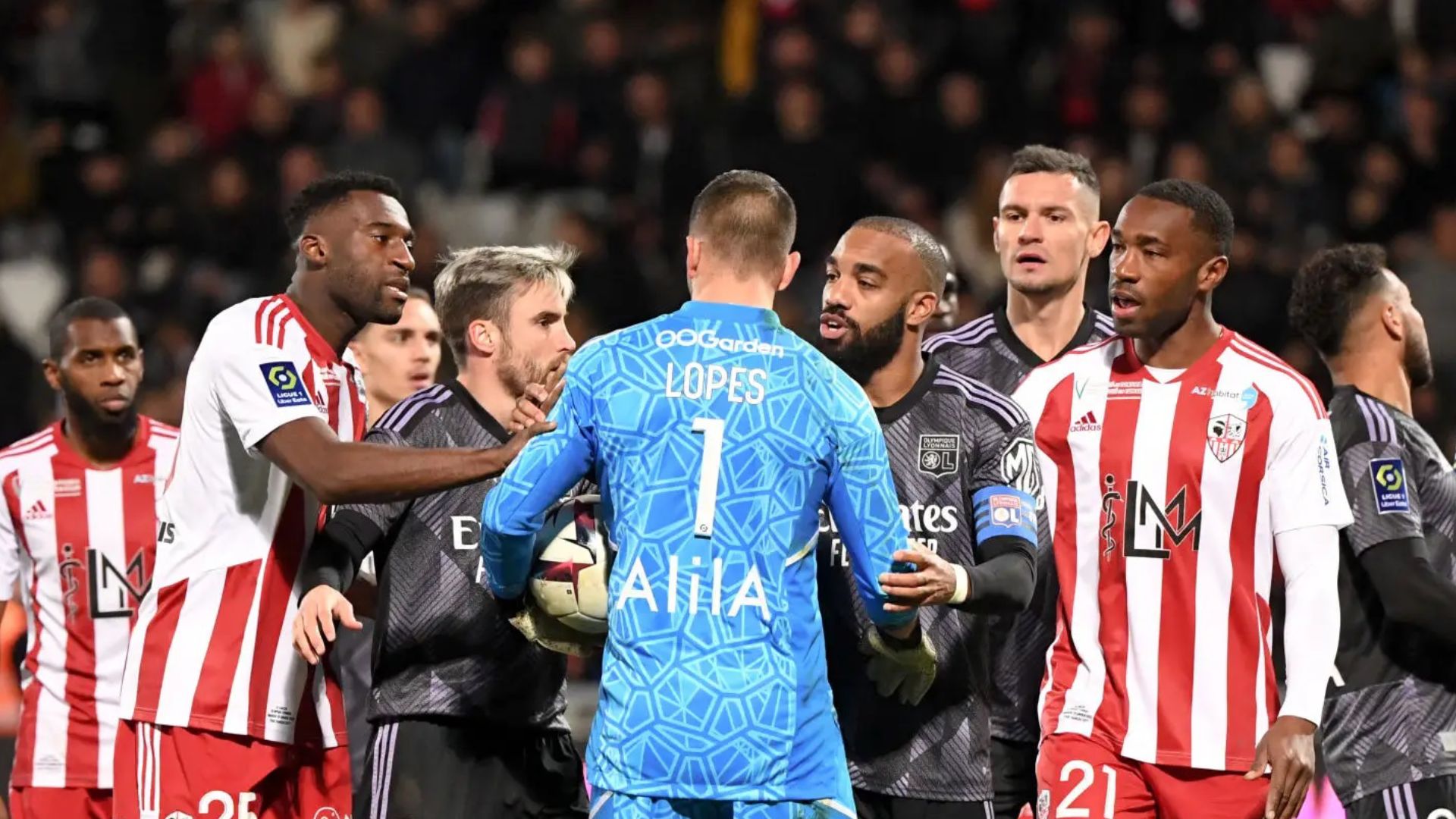 Incidents Ajaccio OL Ligue 1