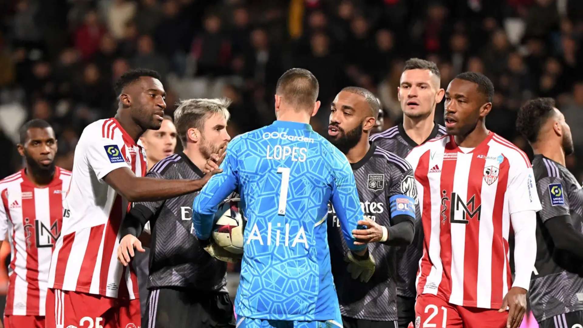 Incidents Ajaccio OL Ligue 1