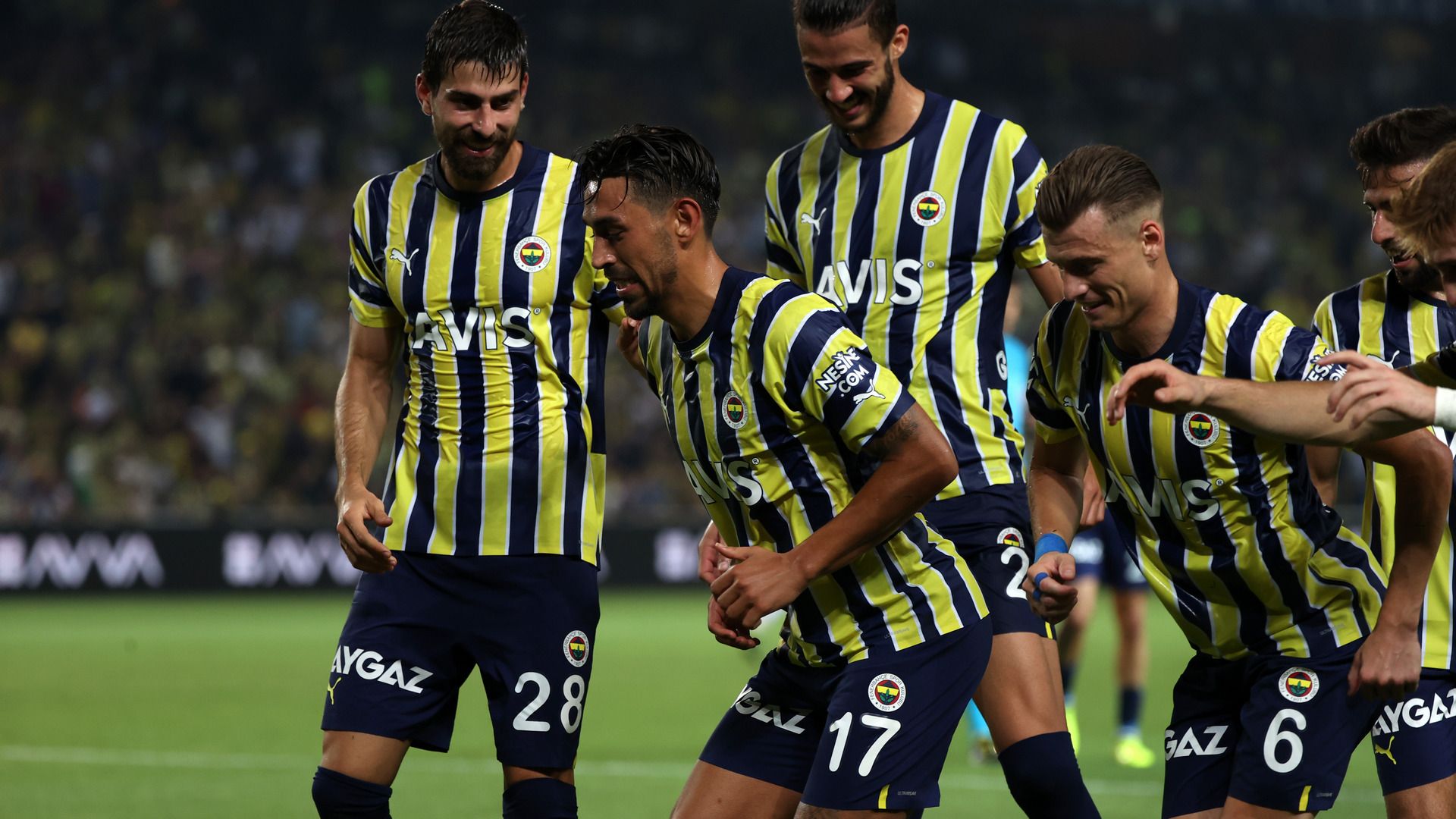 Fenerbahce Austra Wien irfan can kahveci goal celebration 2022