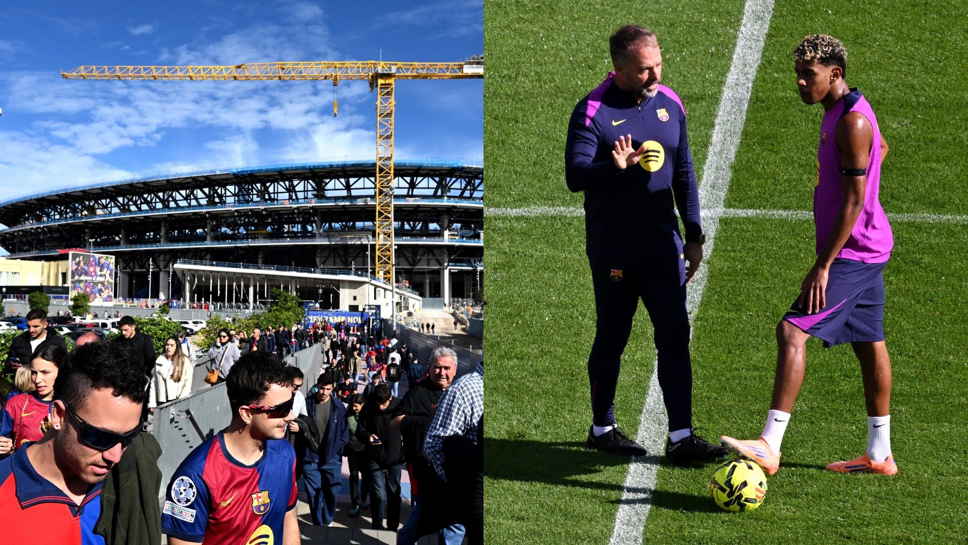 Barcelona Camp Nou Hansi Flick Lamine Yamal