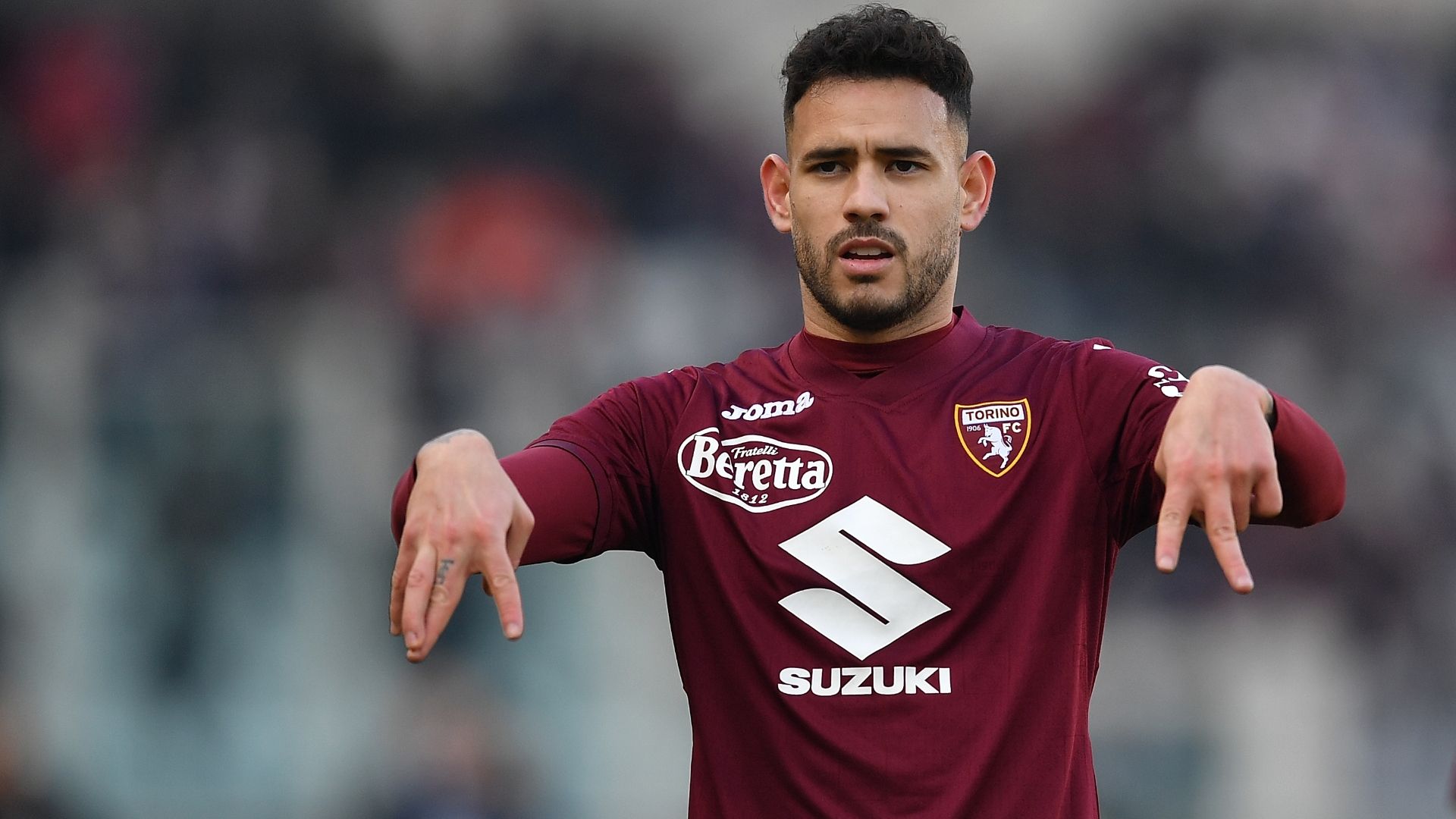 Sanabria celebrating Torino Sassuolo Serie A