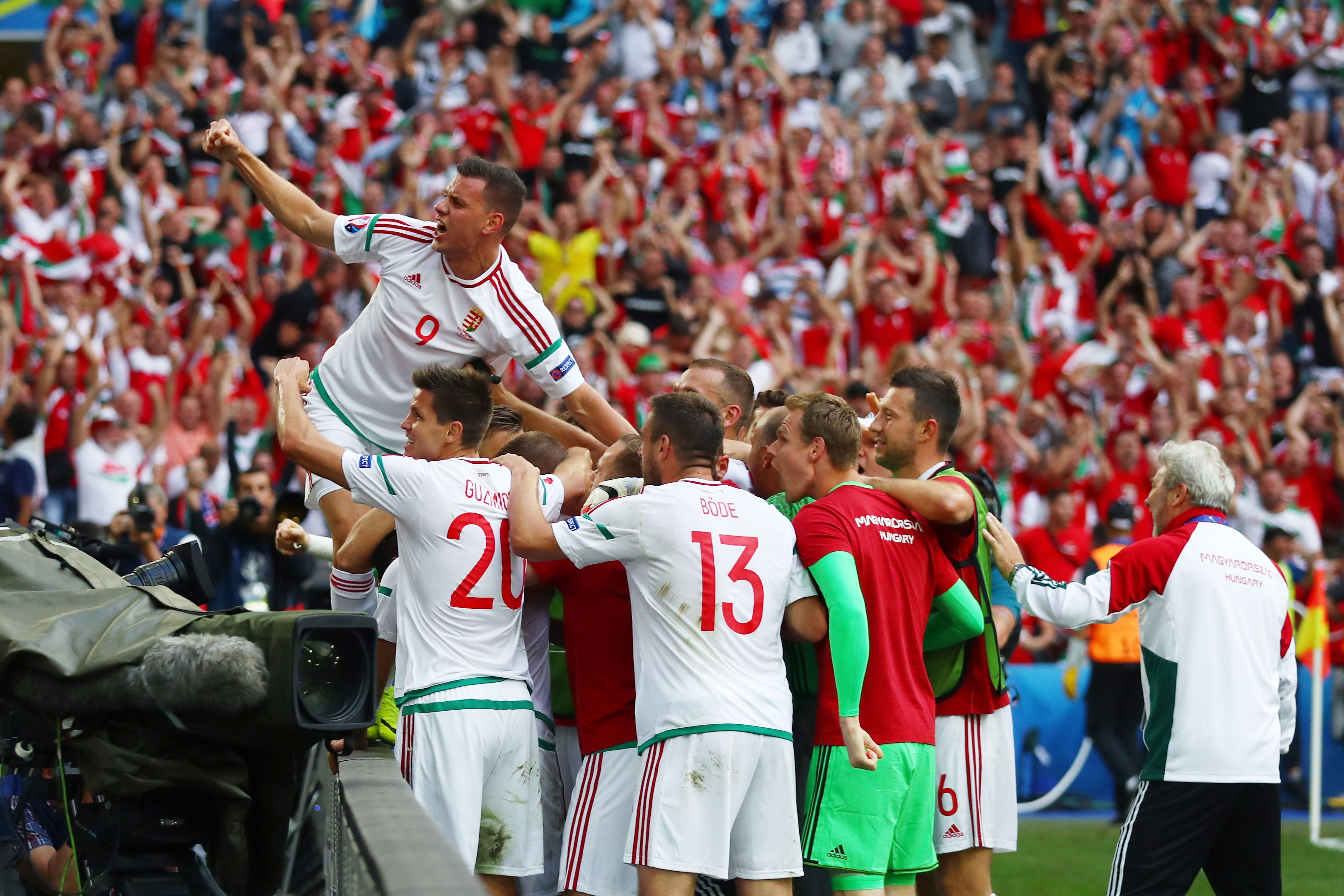 Hungary Iceland celebration