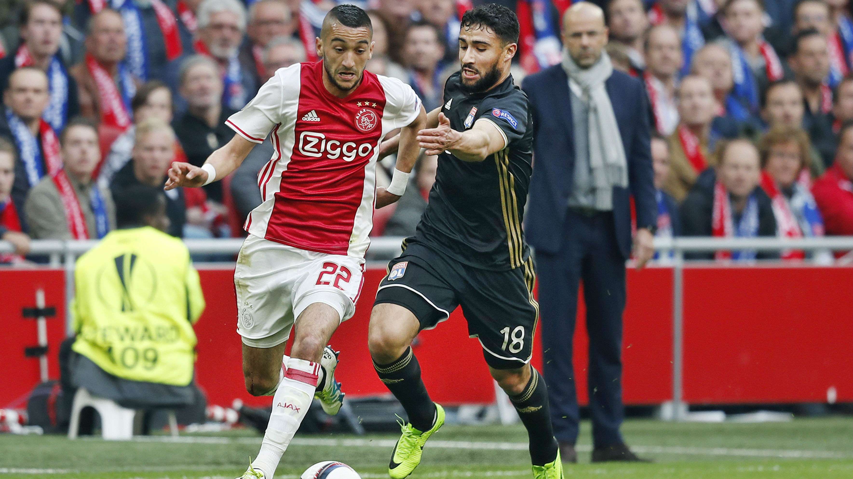 Hakim Ziyech, Kasper Dolberg, Ajax - Lyon, Europa League, 03042017 Edi