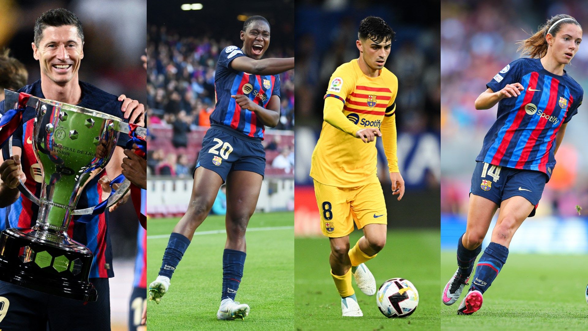 Bonmati, Pedri, Asisat, Lewandowski