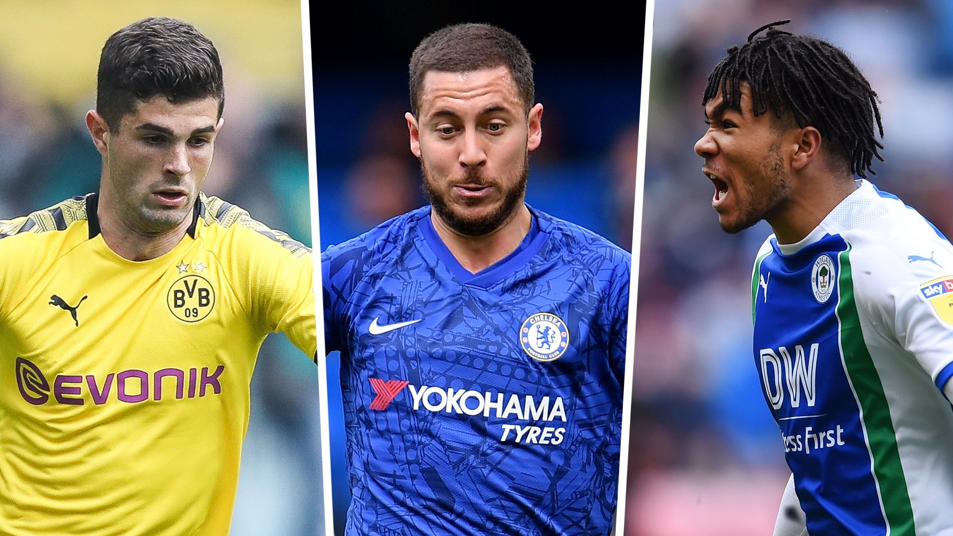 Christian Pulisic, Eden Hazard, Reece James