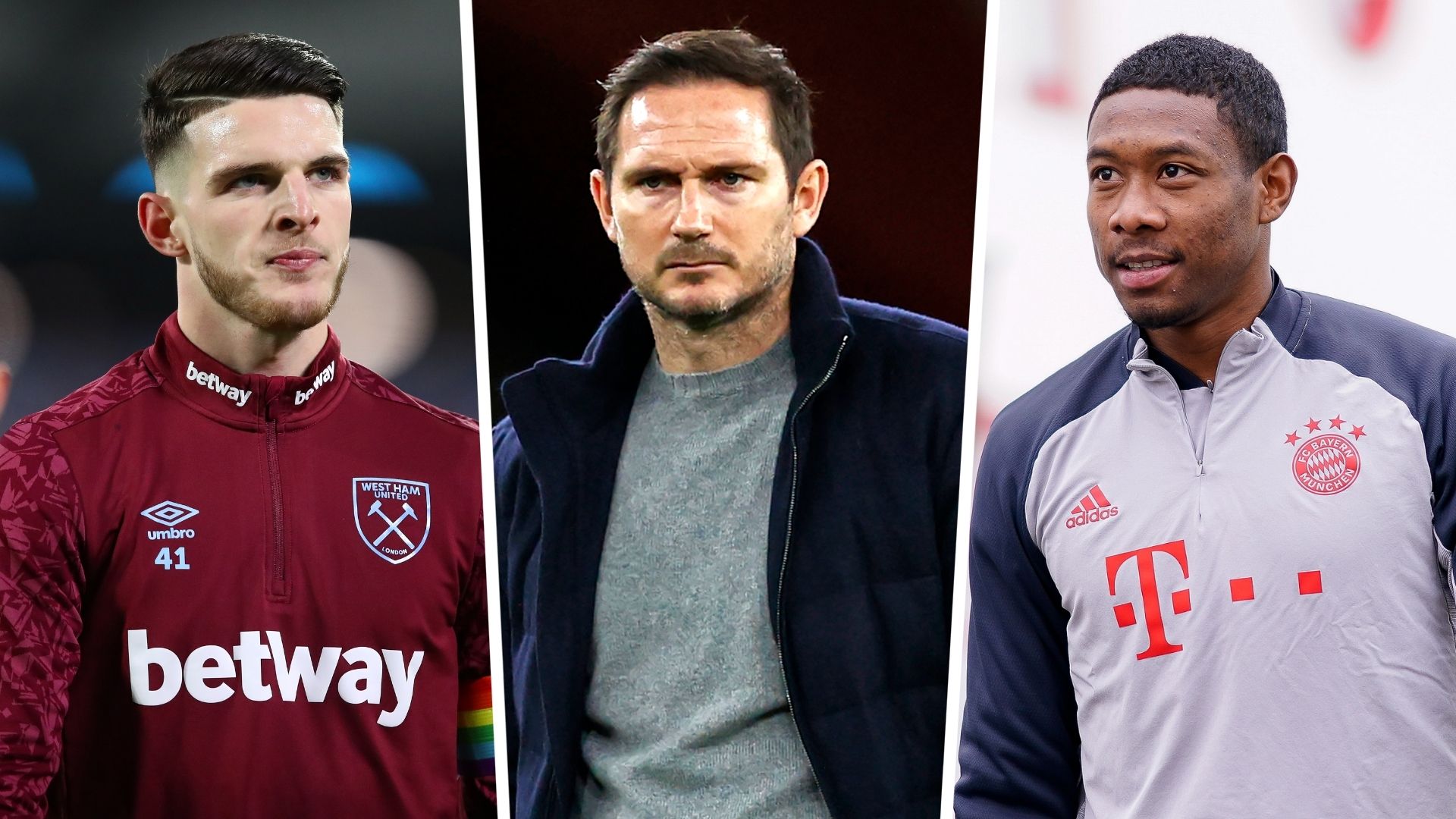 Declan Rice Frank Lampard David Alaba West Ham Chelsea Bayern Munich GFX